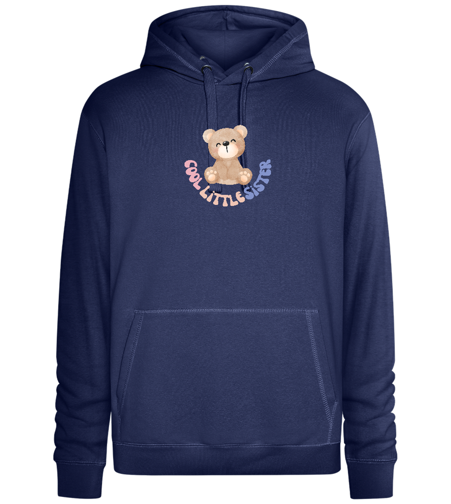 Cool Little Sister Teddy Bear Design - Premium unisex hoodie_DENIM CHINA_front