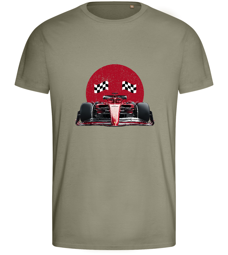 Speed Demon Design - Basic men's fitted t-shirt_KHAKI_front