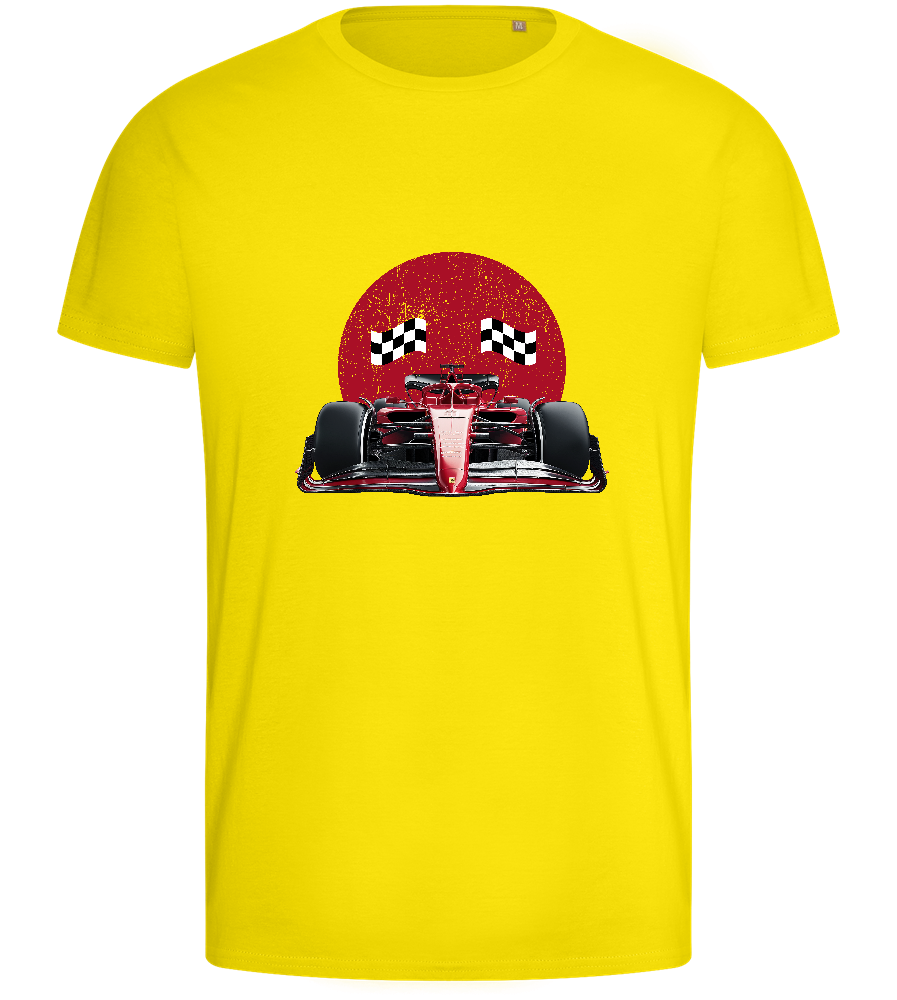 Speed Demon Design - Basic men's fitted t-shirt_YELLOW_front