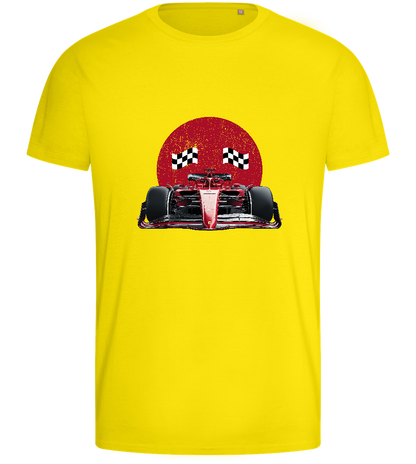 Speed Demon Design - Basic men's fitted t-shirt_YELLOW_front