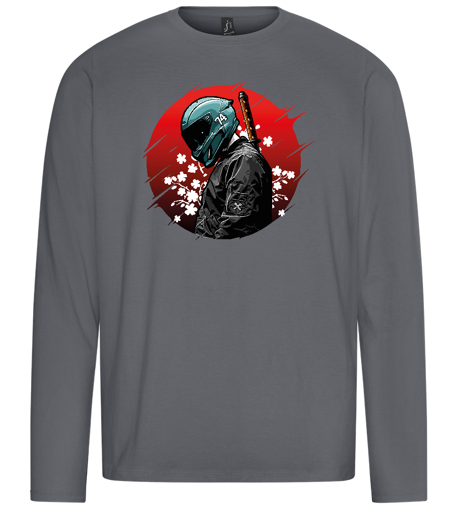 Samurai Bike 2 Design - Premium men's long sleeve t-shirt_MOUSE GREY_front