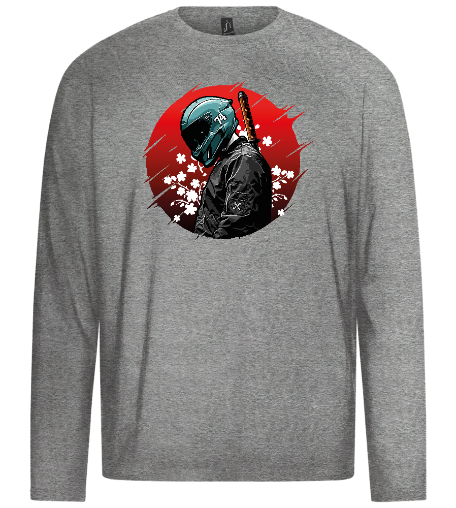 Samurai Bike 2 Design - Premium men's long sleeve t-shirt_ORION GREY_front