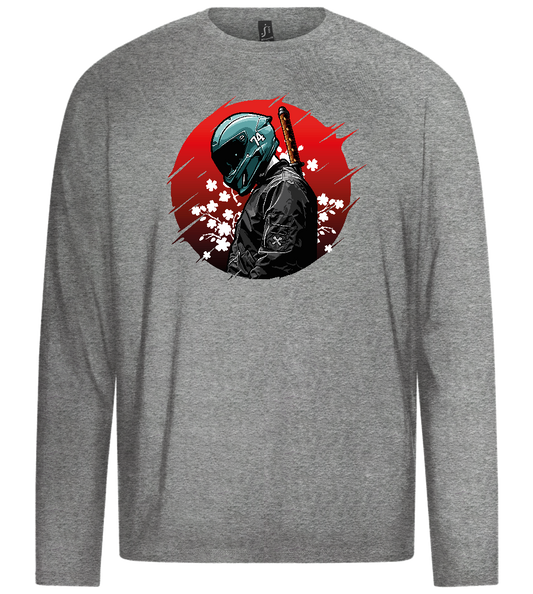 Samurai Bike 2 Design - Premium men's long sleeve t-shirt_ORION GREY_front