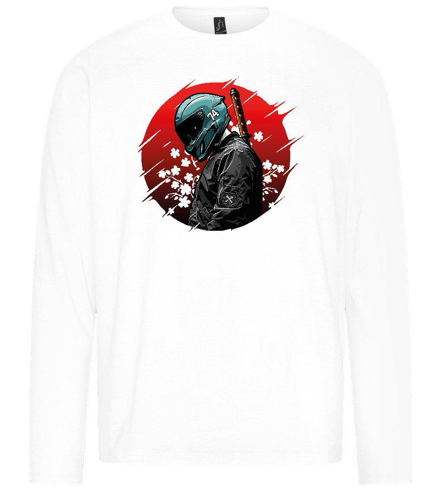 Samurai Bike 2 Design - Premium men's long sleeve t-shirt_WHITE_front