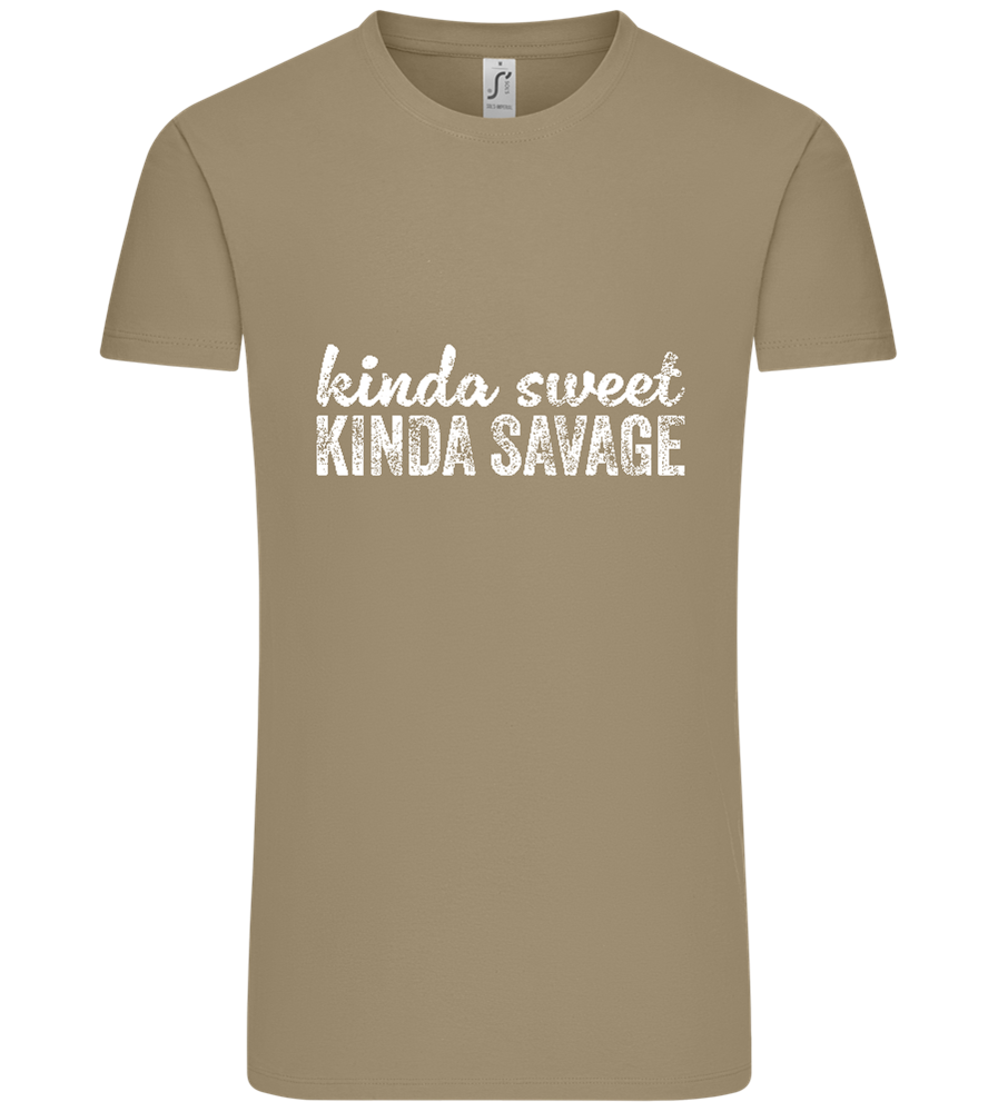 Kinda Sweet Kinda Savage Design - Comfort Unisex T-Shirt_KHAKI_front