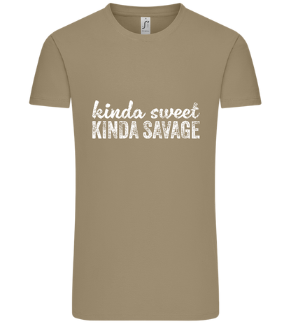 Kinda Sweet Kinda Savage Design - Comfort Unisex T-Shirt_KHAKI_front