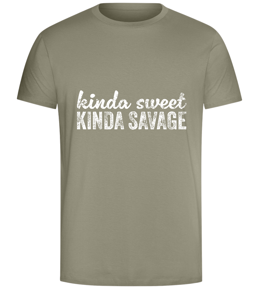 Kinda Sweet Kinda Savage Design - Comfort Unisex T-Shirt_KHAKI_front