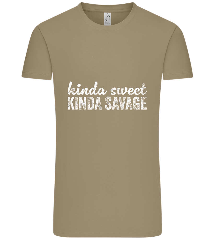 Kinda Sweet Kinda Savage Design - Comfort Unisex T-Shirt_KHAKI_front
