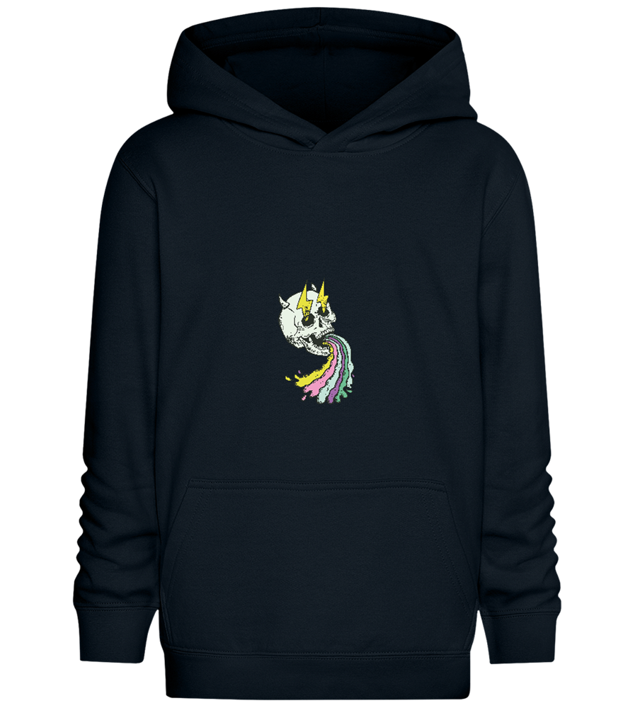 Rainbow Skull Thunders Design - Comfort Kids Hoodie_BLACK_front