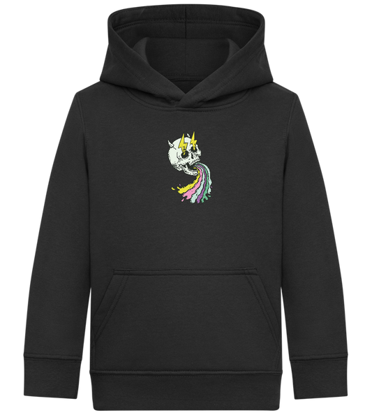 Rainbow Skull Thunders Design - Comfort Kids Hoodie_BLACK_front