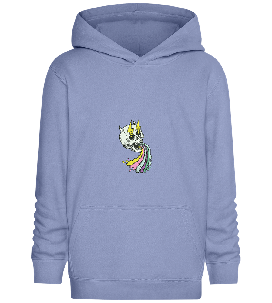 Rainbow Skull Thunders Design - Comfort Kids Hoodie_BLUE_front