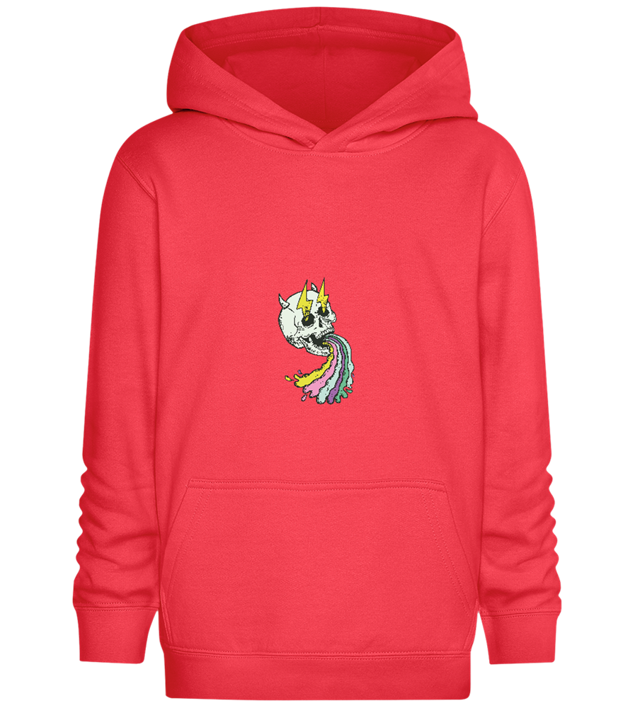 Rainbow Skull Thunders Design - Comfort Kids Hoodie_BRIGHT RED_front