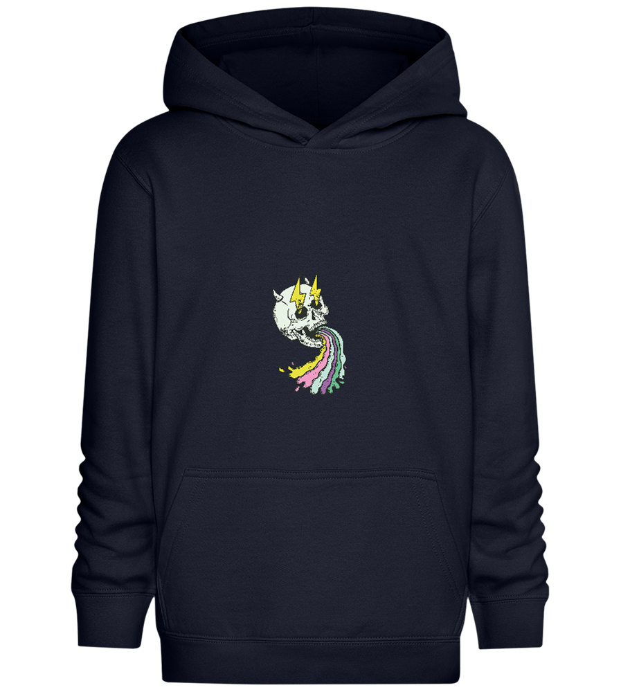 Rainbow Skull Thunders Design - Comfort Kids Hoodie_FRENCH NAVY_front