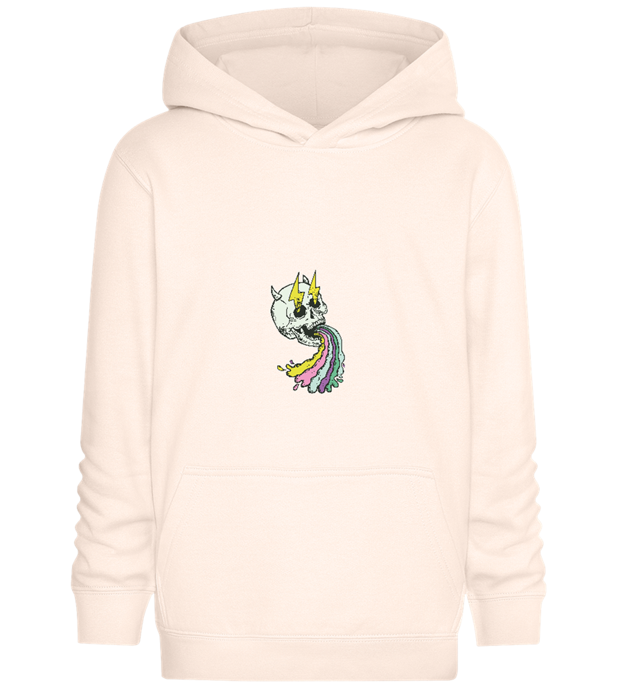 Rainbow Skull Thunders Design - Comfort Kids Hoodie_LIGHT PEACH ROSE_front