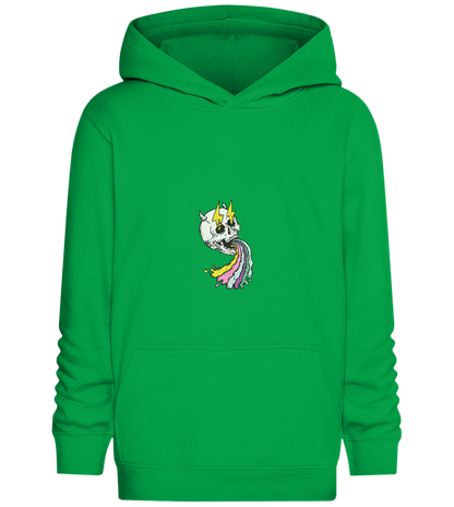 Rainbow Skull Thunders Design - Comfort Kids Hoodie_MEADOW GREEN_front