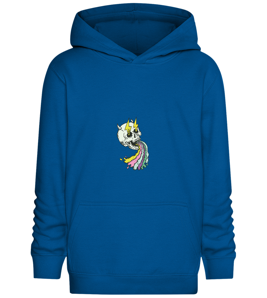 Rainbow Skull Thunders Design - Comfort Kids Hoodie_ROYAL_front