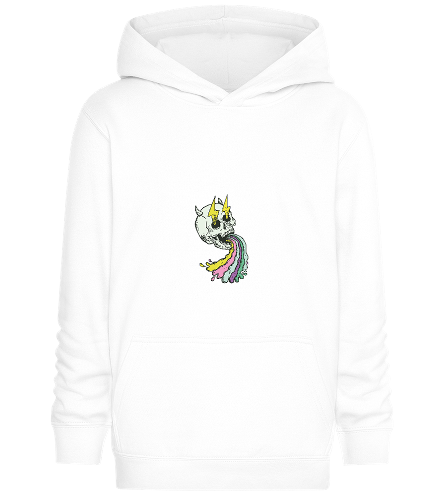 Rainbow Skull Thunders Design - Comfort Kids Hoodie_WHITE_front