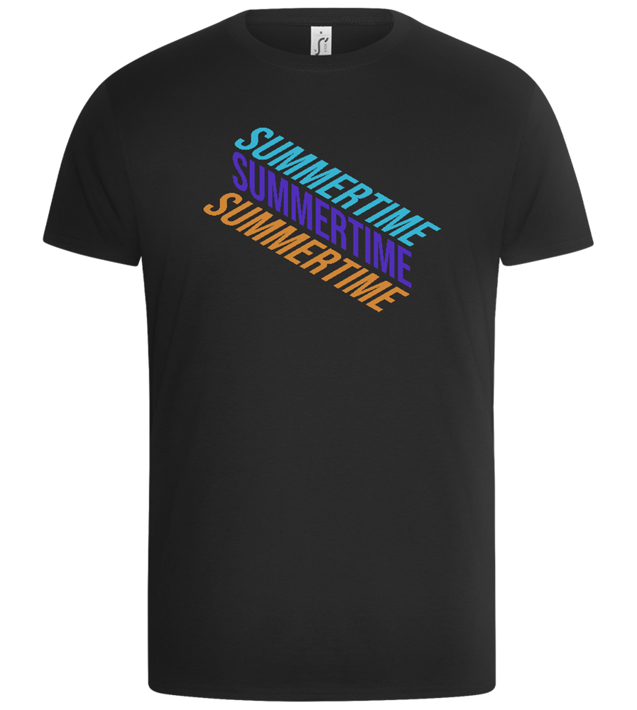 Summertime Text Gradient Design - Basic Unisex T-Shirt_DEEP BLACK_front