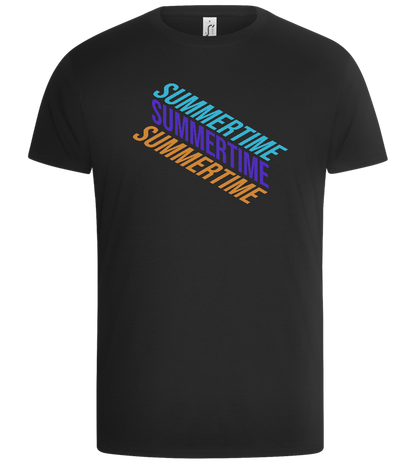 Summertime Text Gradient Design - Basic Unisex T-Shirt_DEEP BLACK_front