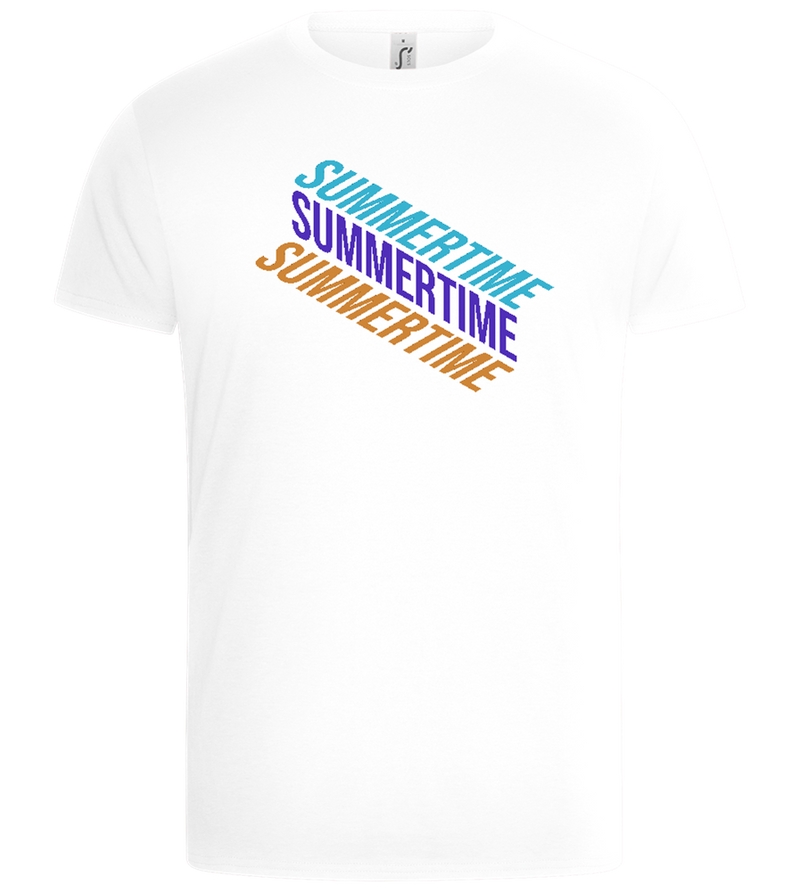 Summertime Text Gradient Design - Basic Unisex T-Shirt_WHITE_front