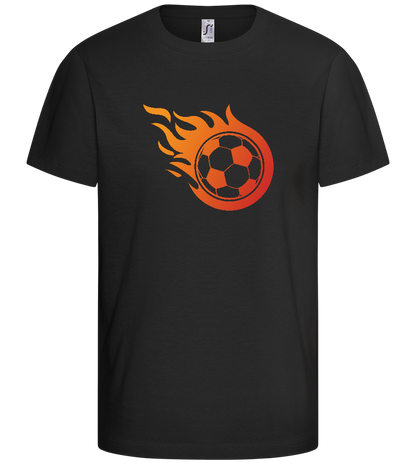 Ball on Fire Design - Comfort kids fitted t-shirt_DEEP BLACK_front