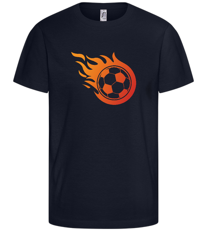 Ball on Fire Design - Comfort kids fitted t-shirt_FRENCH NAVY_front