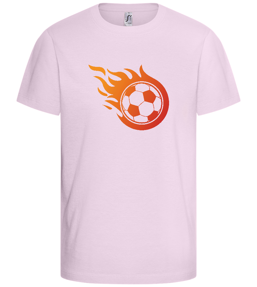 Ball on Fire Design - Comfort kids fitted t-shirt_LIGHT PINK_front