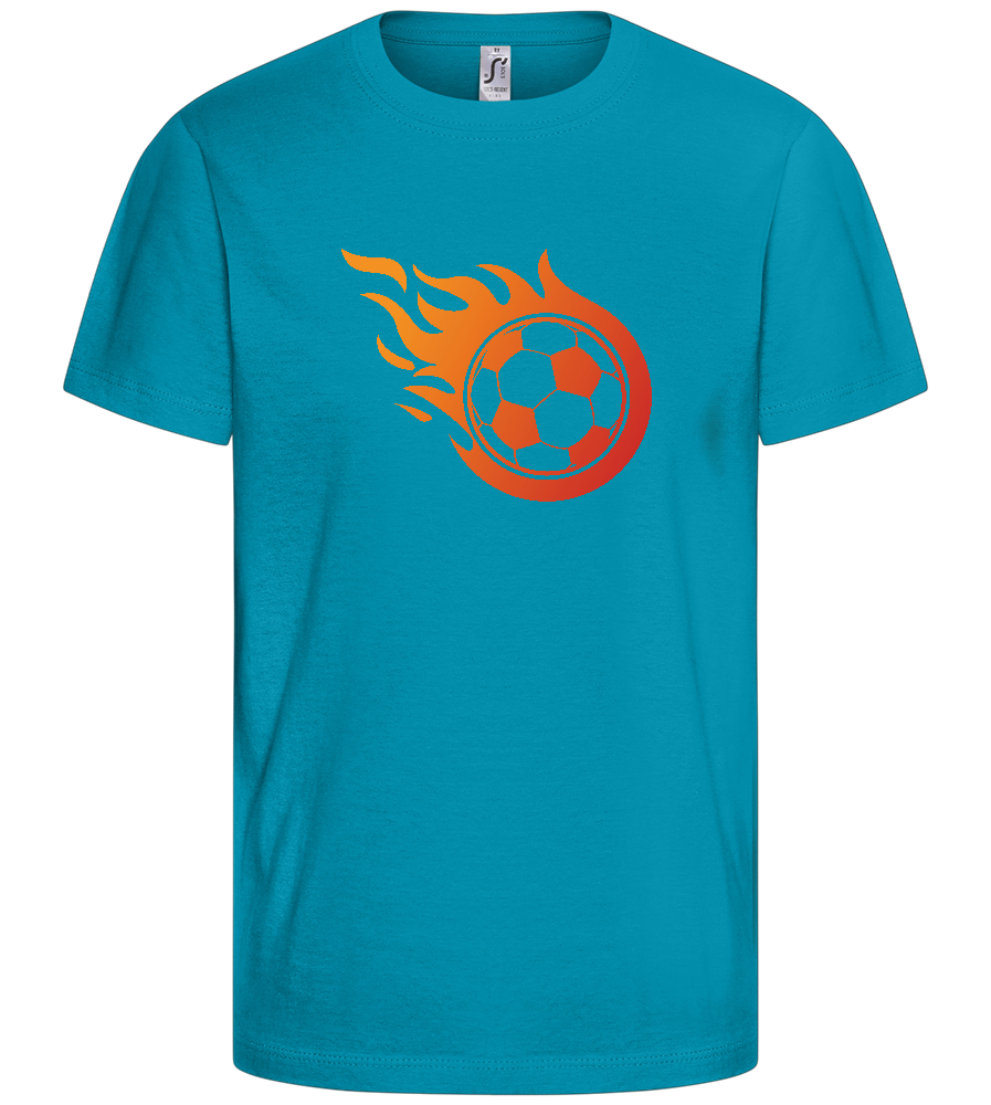 Ball on Fire Design - Comfort kids fitted t-shirt_TURQUOISE_front