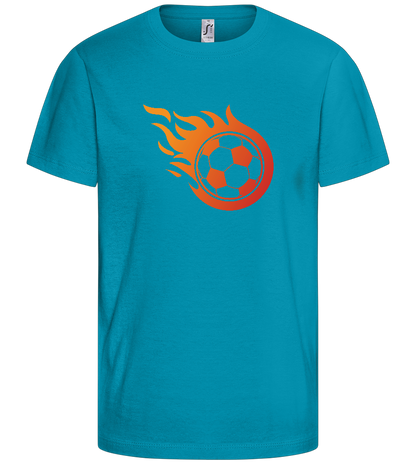 Ball on Fire Design - Comfort kids fitted t-shirt_TURQUOISE_front