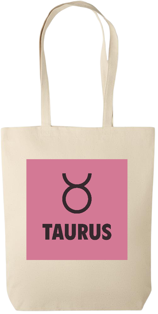 Zodiac Taurus Design - Premium canvas cotton tote bag_BEIGE_front