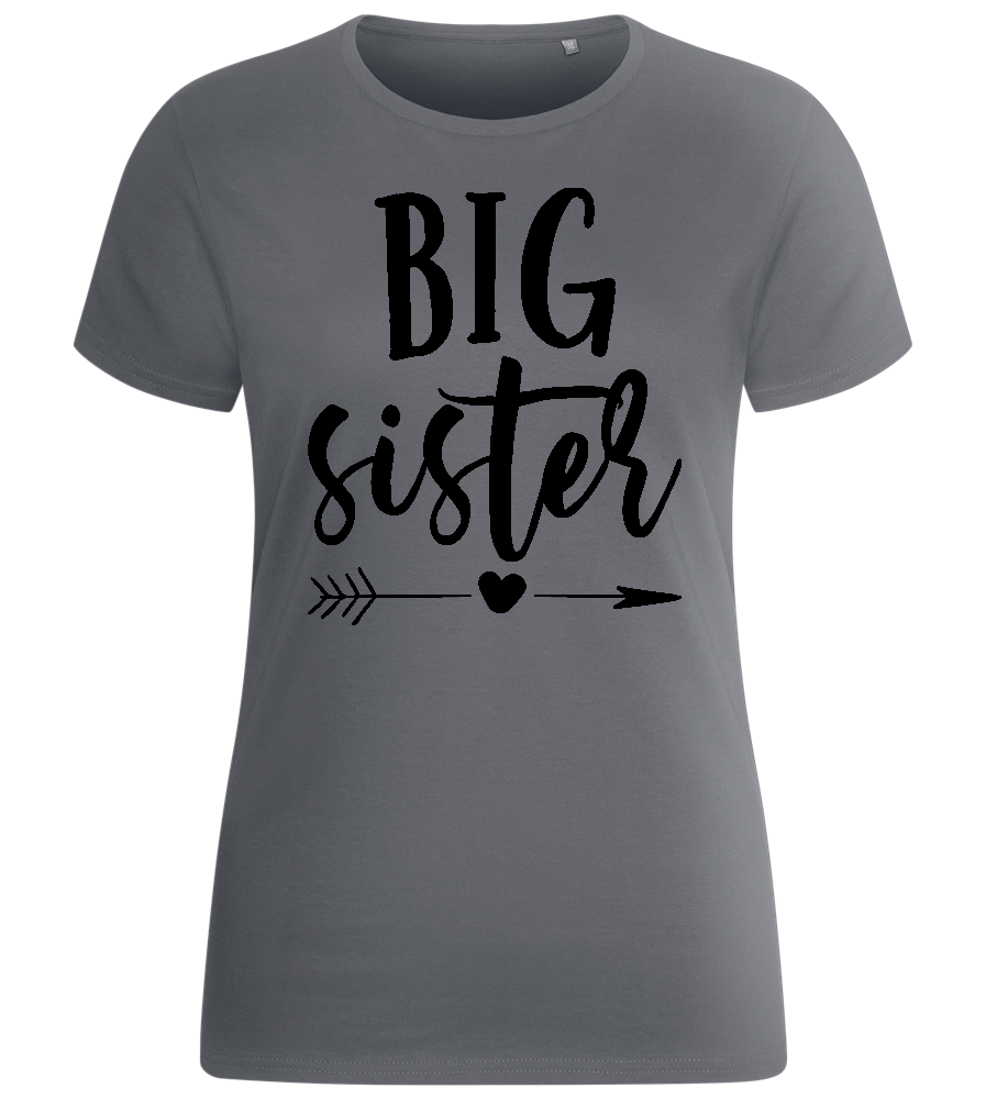 Arrow Big Sister Design - Basic women's fitted t-shirt_MOUSE GREY_front