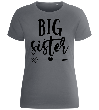 Arrow Big Sister Design - Basic women's fitted t-shirt_MOUSE GREY_front