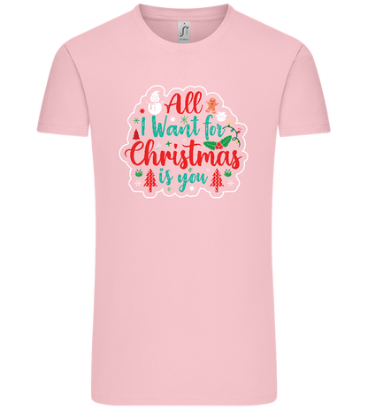 All I Want For Christmas Design - Comfort Unisex T-Shirt_CANDY PINK_front