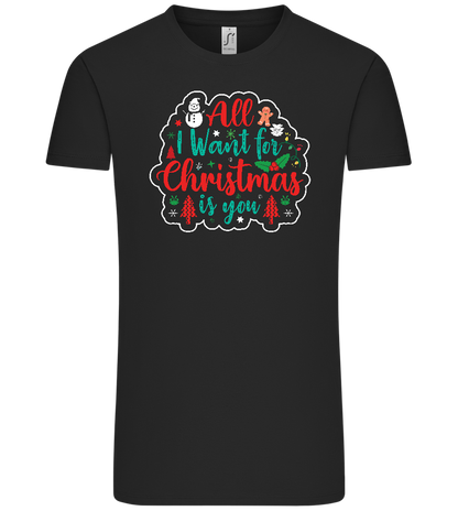 All I Want For Christmas Design - Comfort Unisex T-Shirt_DEEP BLACK_front