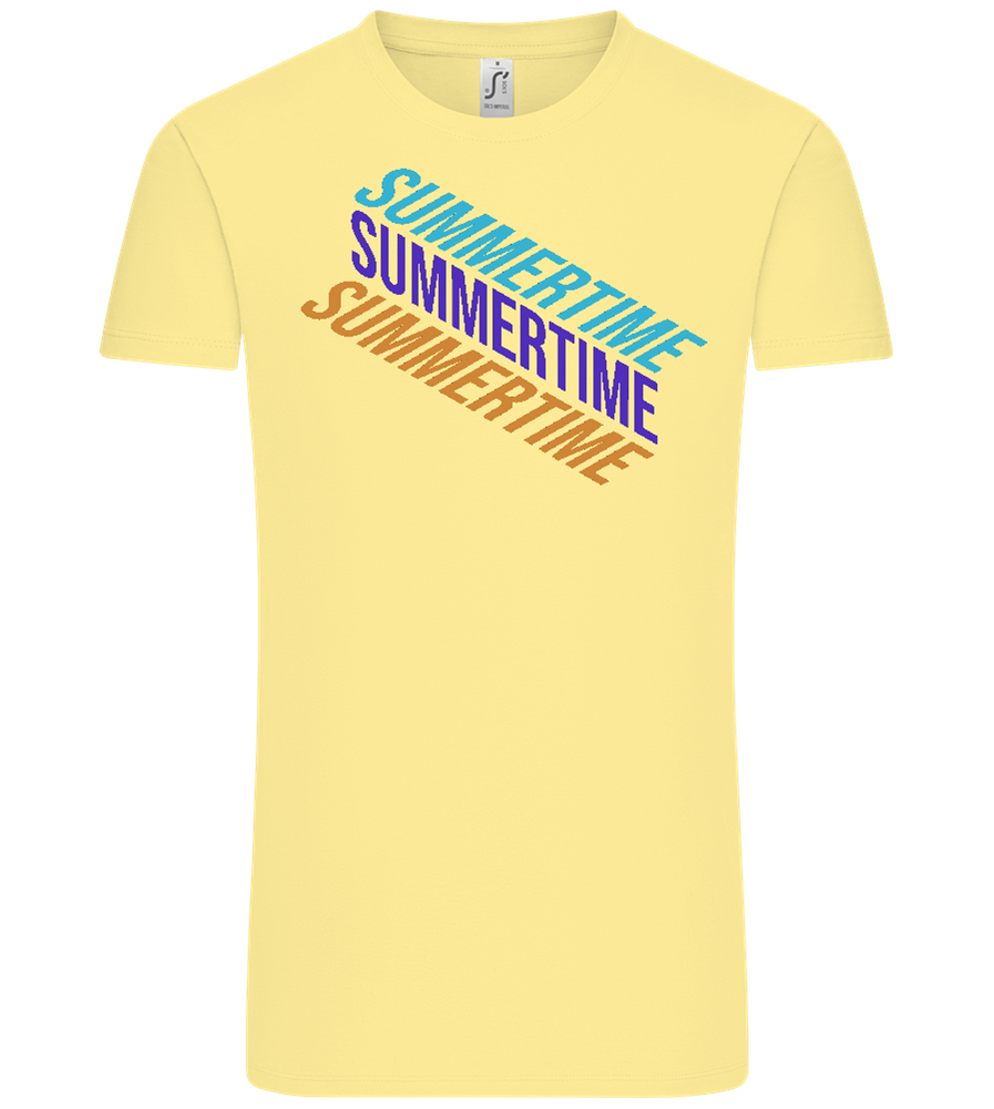 Summertime Text Design - Comfort Unisex T-Shirt_AMARELO CLARO_front