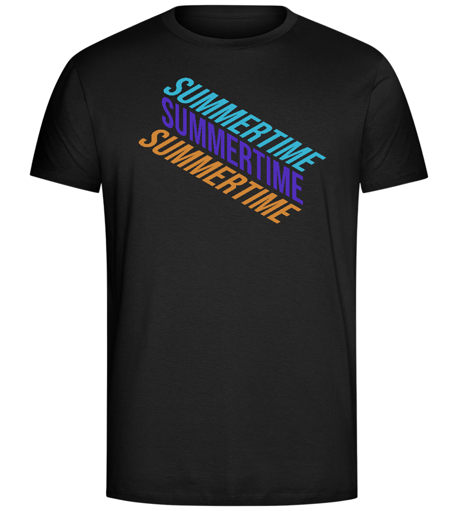 Summertime Text Design - Comfort Unisex T-Shirt_DEEP BLACK_front