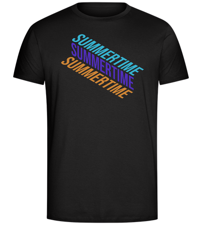 Summertime Text Design - Comfort Unisex T-Shirt_DEEP BLACK_front