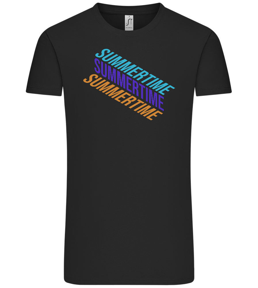 Summertime Text Design - Comfort Unisex T-Shirt_DEEP BLACK_front