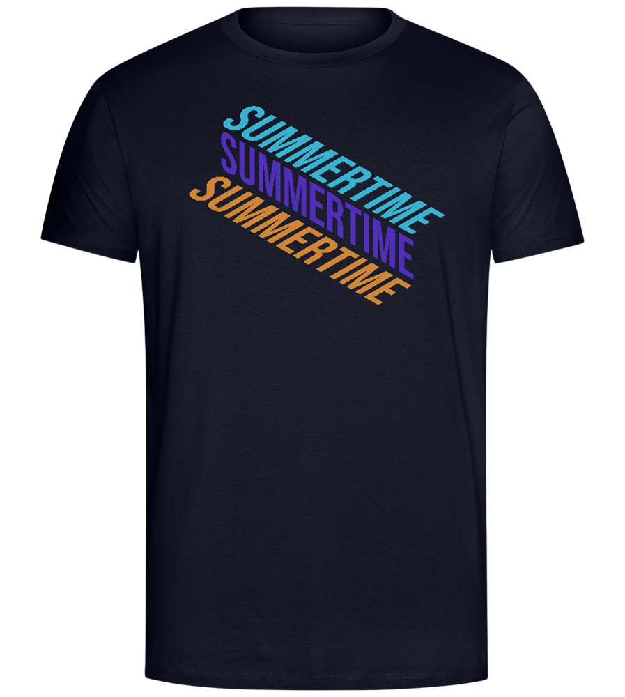 Summertime Text Design - Comfort Unisex T-Shirt_FRENCH NAVY_front