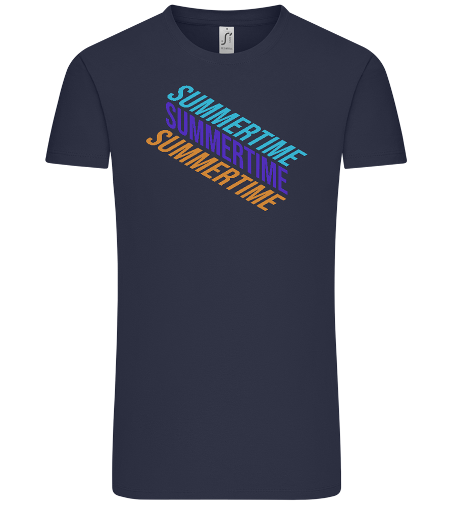 Summertime Text Design - Comfort Unisex T-Shirt_FRENCH NAVY_front