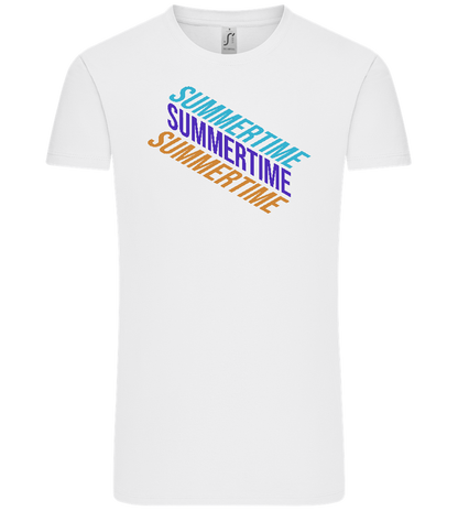 Summertime Text Design - Comfort Unisex T-Shirt_WHITE_front