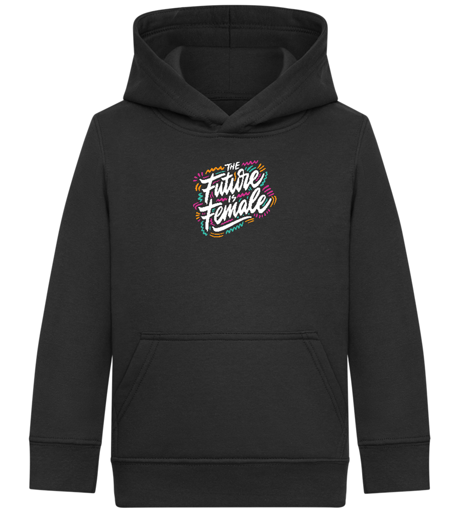 Future Is Female Design - Comfort Kids Hoodie_BLACK_front