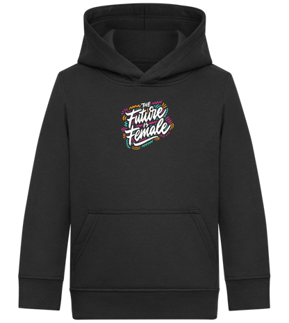 Future Is Female Design - Comfort Kids Hoodie_BLACK_front