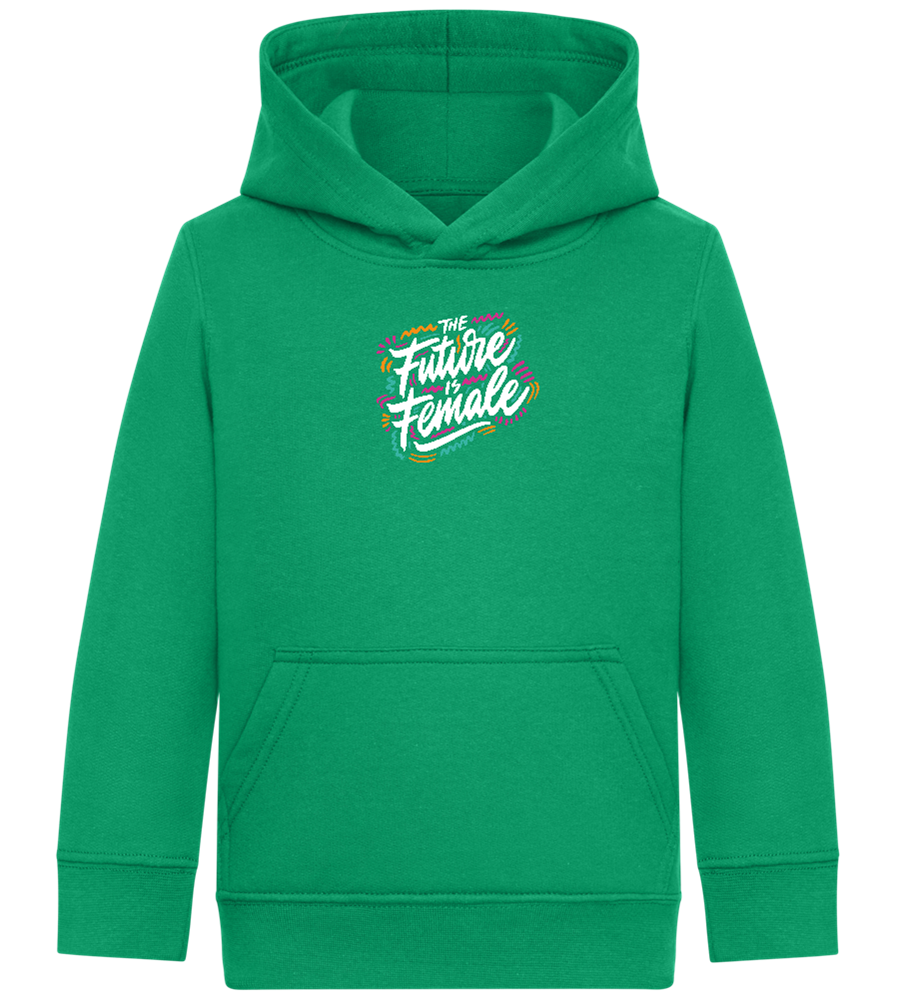 Future Is Female Design - Comfort Kids Hoodie_MEADOW GREEN_front