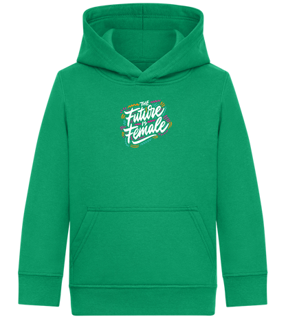 Future Is Female Design - Comfort Kids Hoodie_MEADOW GREEN_front