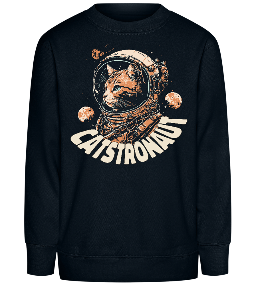 Catstronaut Design - Comfort Kids Sweater_BLACK_front