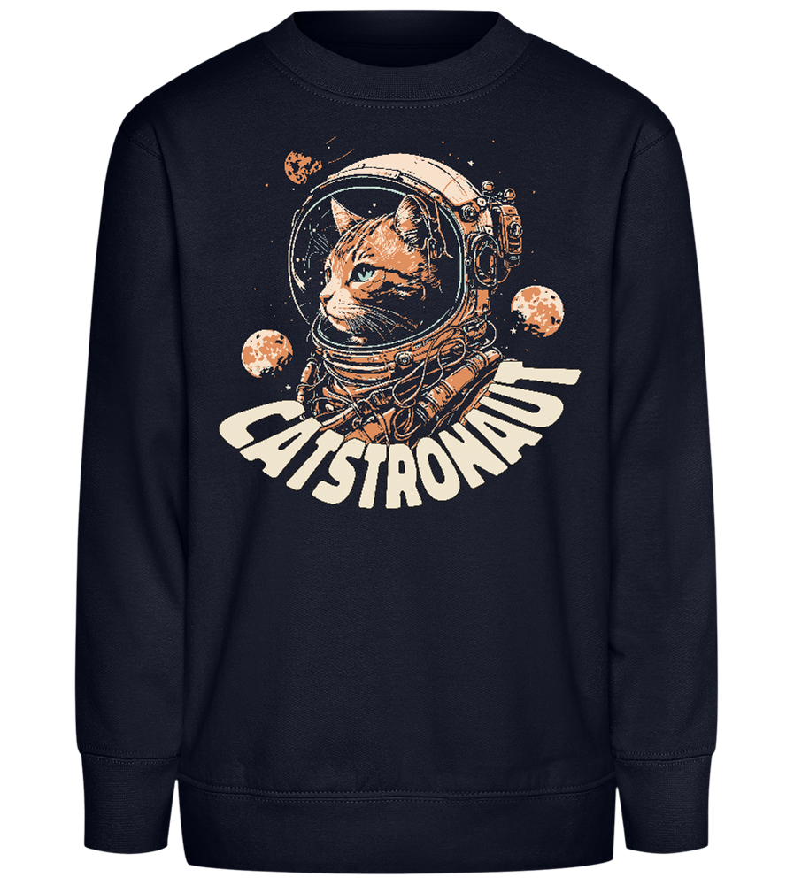 Catstronaut Design - Comfort Kids Sweater_FRENCH NAVY_front