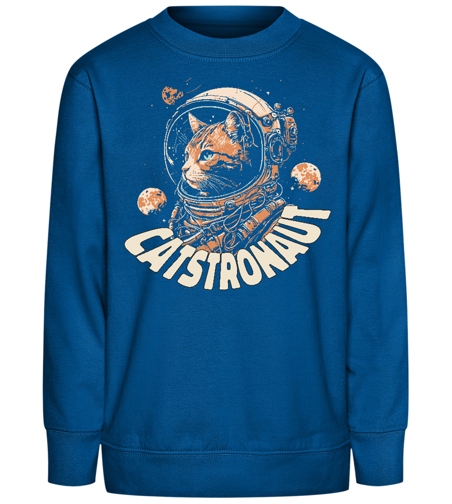 Catstronaut Design - Comfort Kids Sweater_ROYAL_front