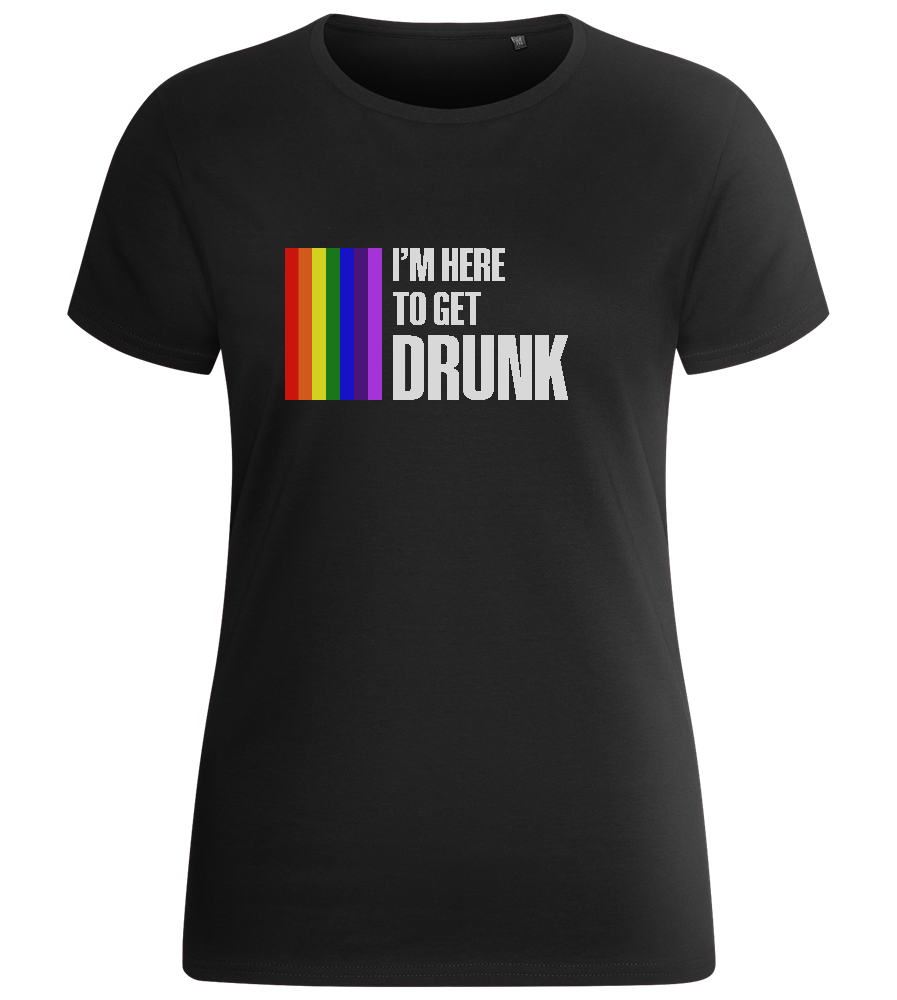 I'm Getting Drunk Design - Basic women's fitted t-shirt_DEEP BLACK_front