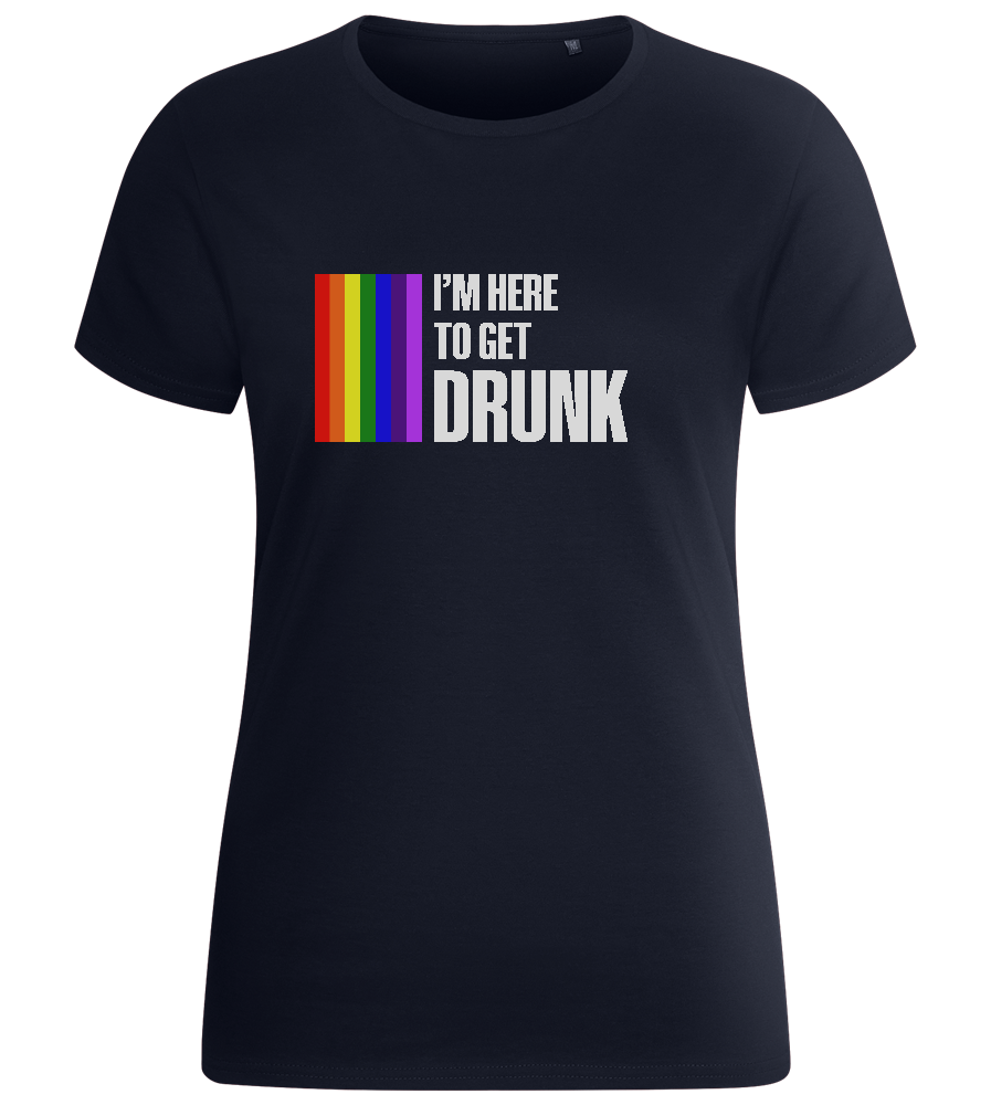 I'm Getting Drunk Design - Basic women's fitted t-shirt_FRENCH NAVY_front